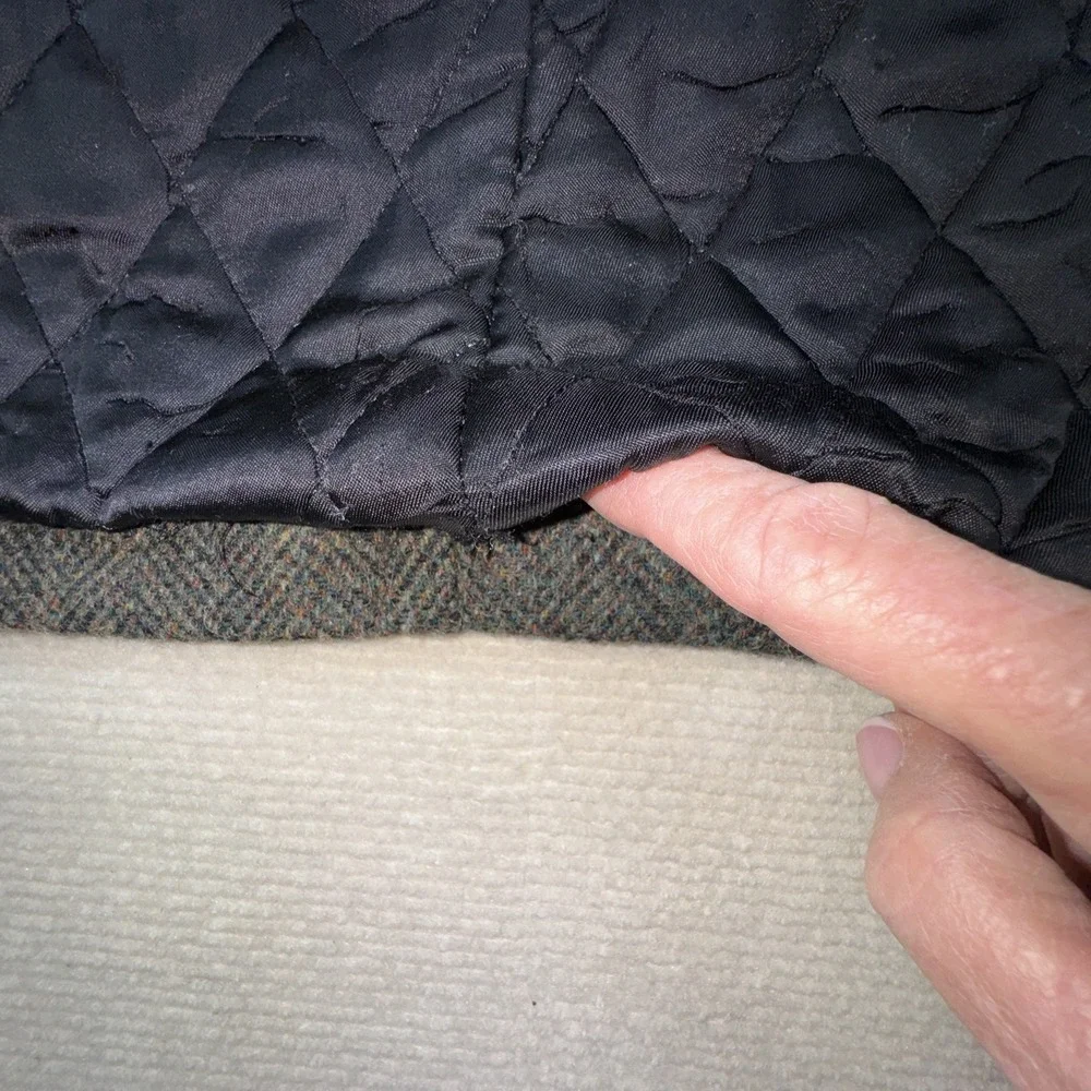 LL‎ Bean Blazer Mens Large Regular Green Wool Herringbone Thinsulate USA Made